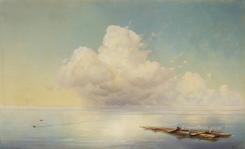 cloud over the calm sea 1877 Romantic Ivan Aivazovsky Russian Oil Paintings